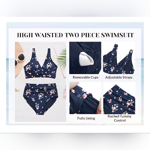 High Waisted Two Piece Swimsuit #942 - Picture 11 of 12